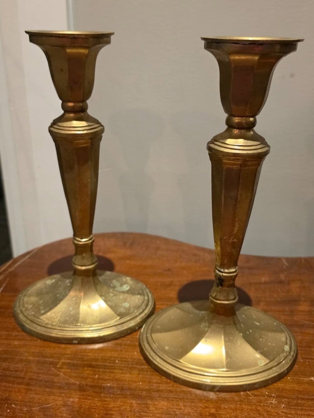 Brass Candlestick Pair - Classic Gold Finish
